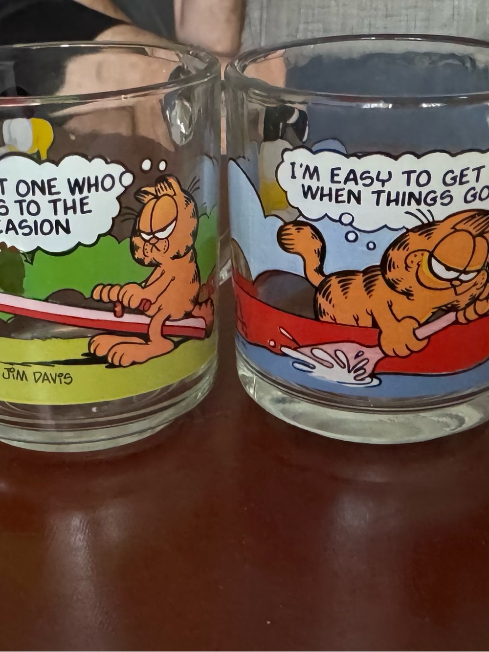 McDonald's Clear Glass Tumblers with Orange Cartoon Character Artwork (Set of 2)